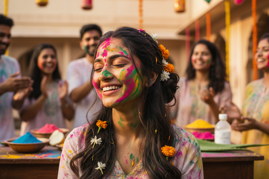 🌈 Protect Your Skin & Hair During Holi — A Science-Backed Guide